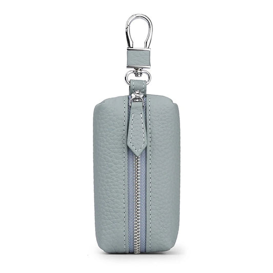 Leather Keychain Wallets Men Women Solid Zipper Car Key Holders