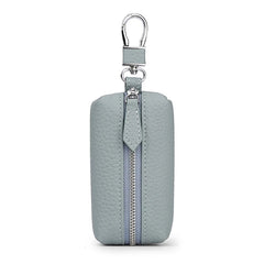 Leather Keychain Wallets Men Women Solid Zipper Car Key Holders