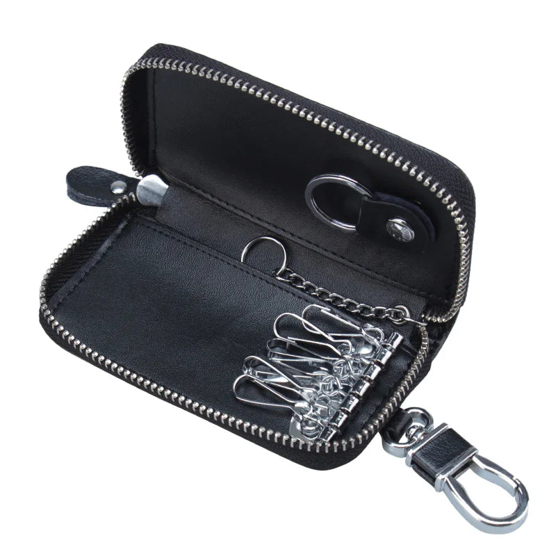 Leather Car Chain Key Wallet for Men and Women