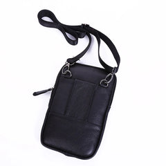 Leather Men Shoulder Crossbody Bag Business Casual Messenger Phone Pouch