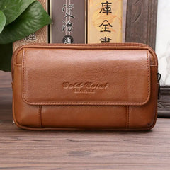 Leather Men Small Hip Waist Bags Male Fanny Pack Phone Pouch Bum Belt Bag