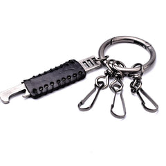 Leather Keychain Ring With Bottle Opener
