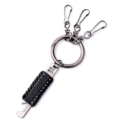 Leather Keychain Ring With Bottle Opener