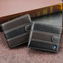 Real Cowhide Men Wallets Short Wallet Portefeuille Homme Business Purses