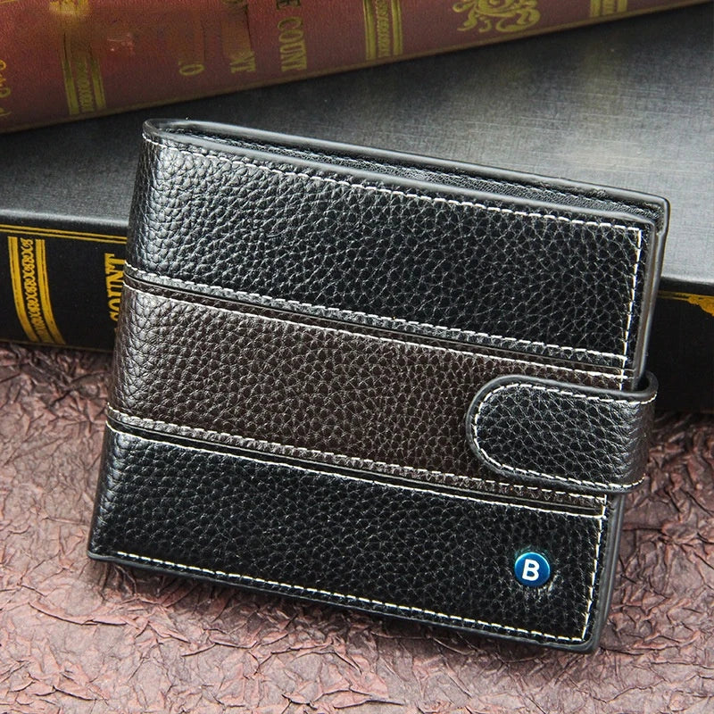 Real Cowhide Men Wallets Short Wallet Portefeuille Homme Business Purses