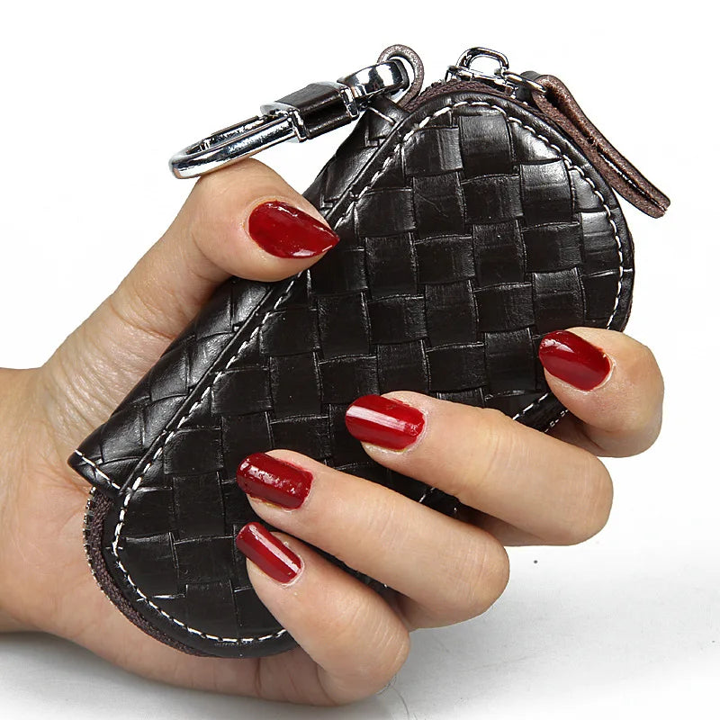 Leather Key Wallet Keychain Car Organizer Pouch