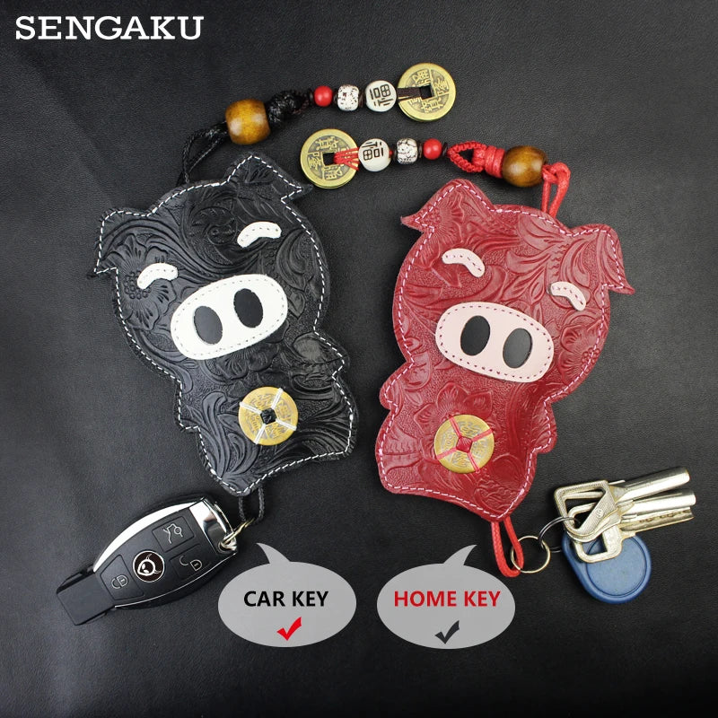 Leather Men's Key Bag Smart Key Holder Housekeeper Key Case
