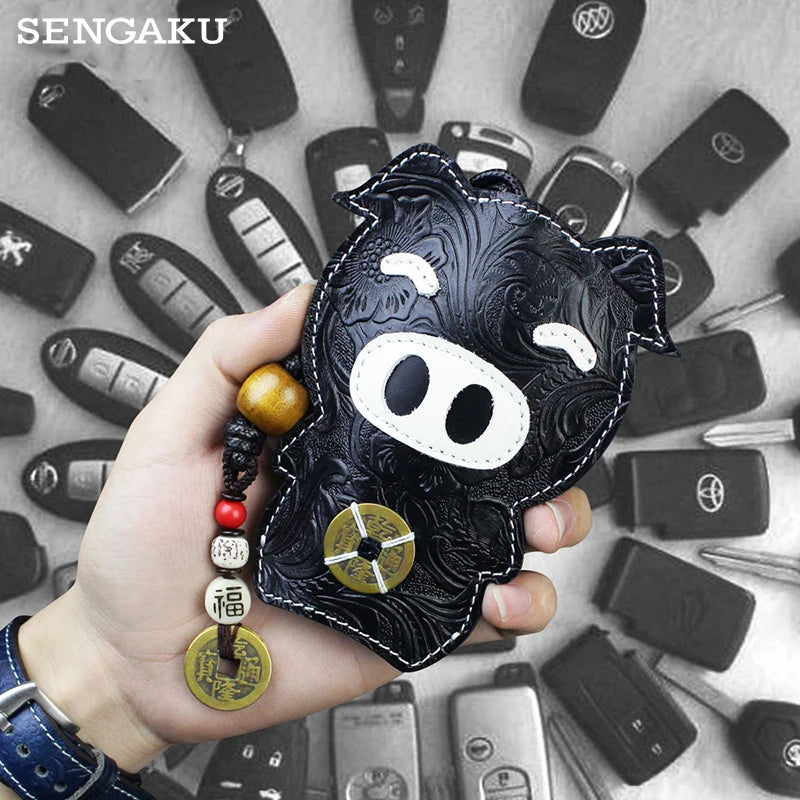 Leather Men's Key Bag Smart Key Holder Housekeeper Key Case