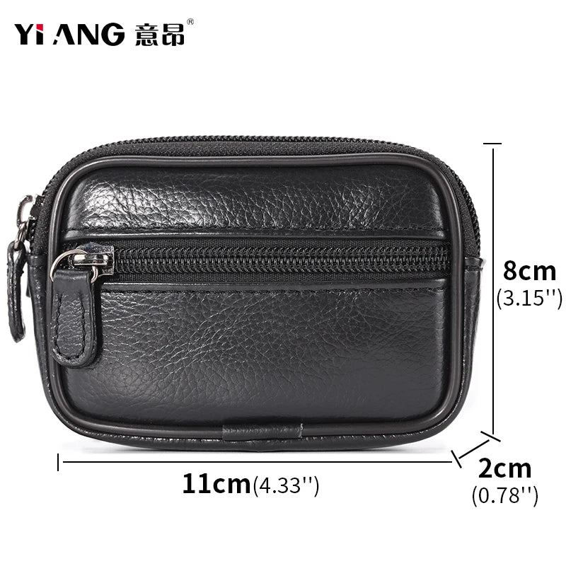 Men's Mini Belt Bag Cowhide Waist Fanny Pack