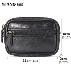 Men's Mini Belt Bag Cowhide Waist Fanny Pack