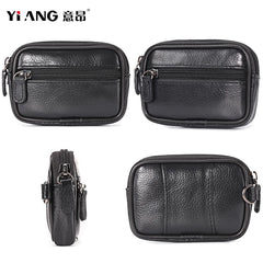 Men's Mini Belt Bag Cowhide Waist Fanny Pack