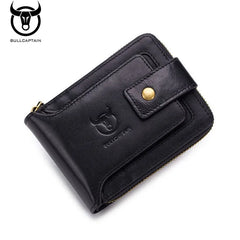 Leather Men's Short Horizontal Wallet Multi-function RFID Purse