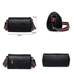 Crocodile Pattern Leather Messenger Bag for Women