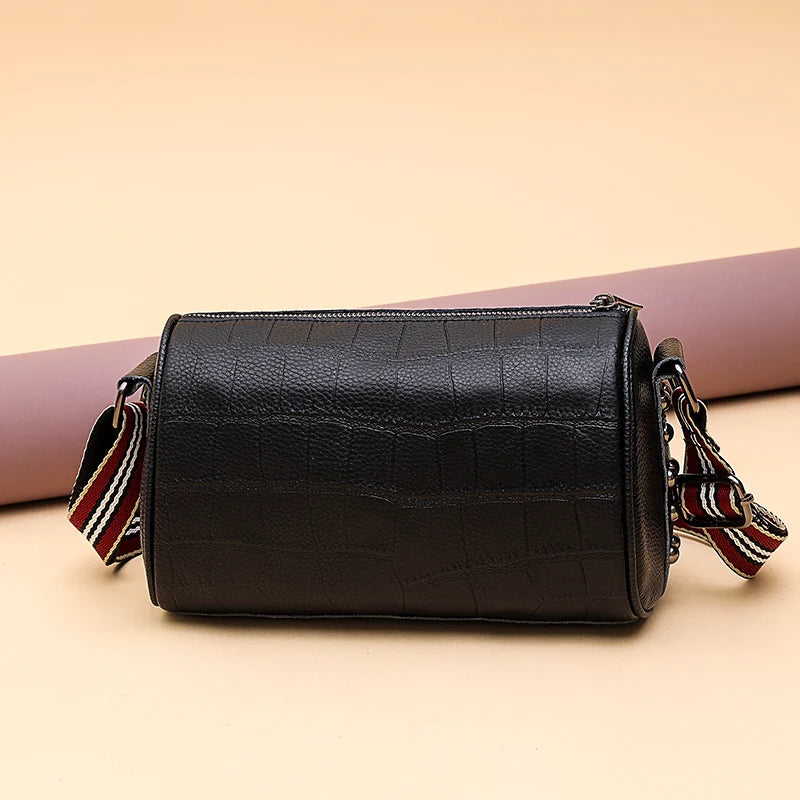 Crocodile Pattern Leather Messenger Bag for Women