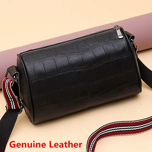 Crocodile Pattern Cowhide Messenger Bag Women Tote Shoulder Bag