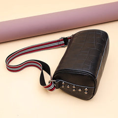 Crocodile Pattern Leather Messenger Bag for Women