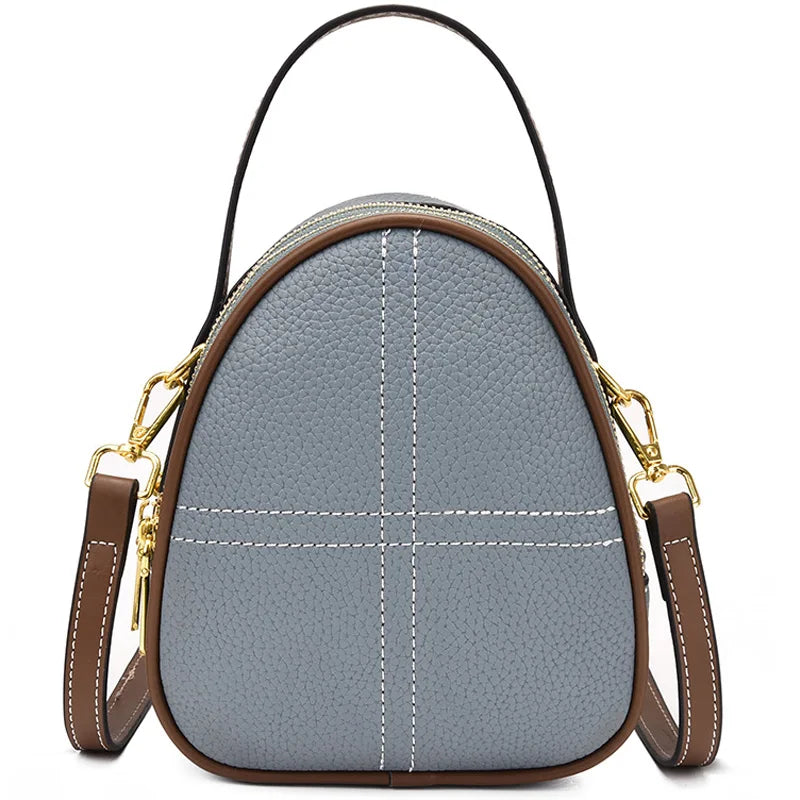 Vintage Leather Messenger Crossbody Bag Small Shoulder Purse