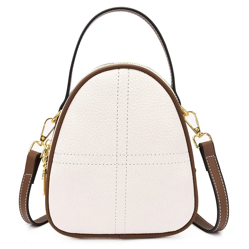 Vintage Leather Messenger Crossbody Bag Small Shoulder Purse