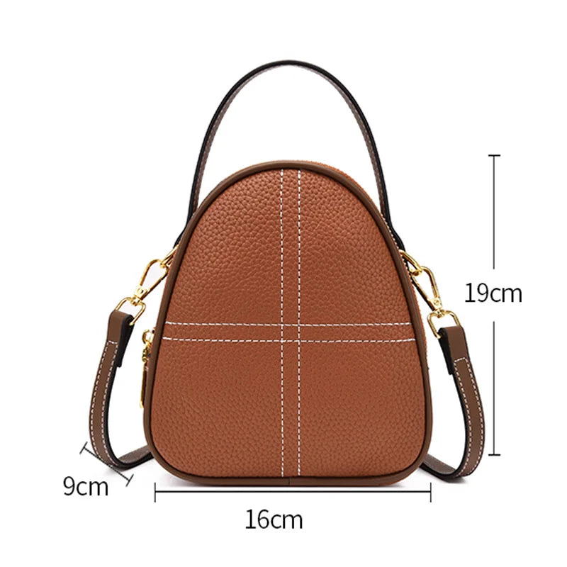 Vintage Leather Messenger Crossbody Bag Small Shoulder Purse