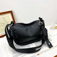 Leather Messenger bag Thick Chain Shoulder Bags Soft Cowhide Female Dumpling Bag