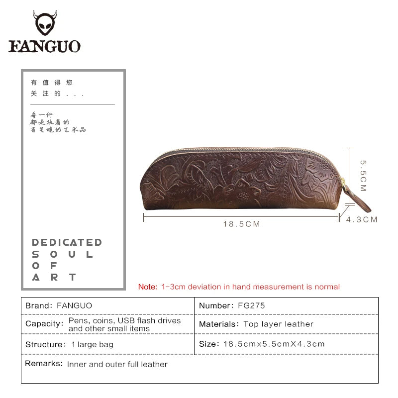 Leather Pencil Case High Capacity Pen Bags Letter Pencil Bags Gift