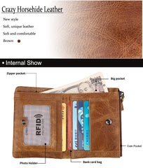 RFID Leather Short Wallet Men Purse in Pocket Men Wallet