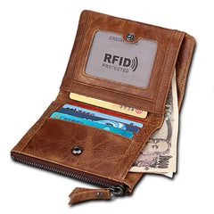 RFID Leather Short Wallet Men Purse in Pocket Men Wallet