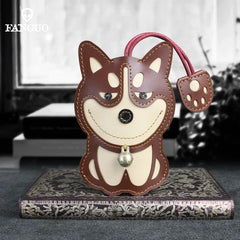 Leather Smart Key Holder Bag Cowskin Keychain Housekeeper Key Case