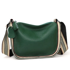 Leather Tote Bag Cowhide Women's Handbag Shoulder Bag with Wide Strap