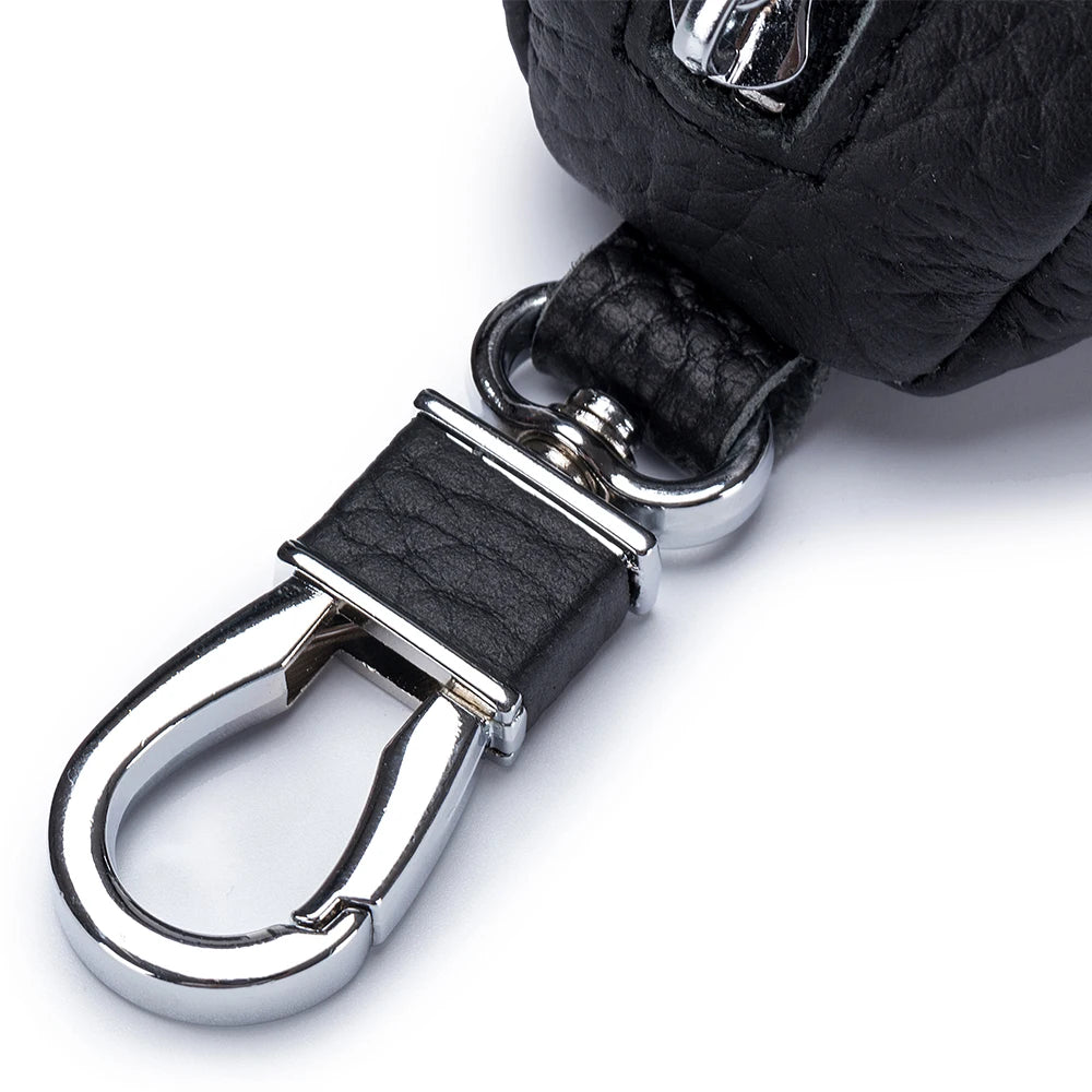 Leather Unisex Key Bag Key Holder Pillow Pattern Zipper Key Case