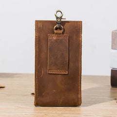 Crazy Horse Leather Waist Bag Phone Pouch Fanny Pack