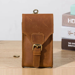 Crazy Horse Leather Waist Bag Phone Pouch Fanny Pack