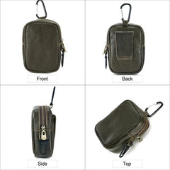 Leather Waist Fanny Pack Earphone Bag Mini Key Holder Pouch