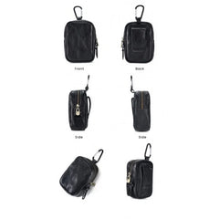 Leather Waist Fanny Pack Earphone Bag Mini Key Holder Pouch