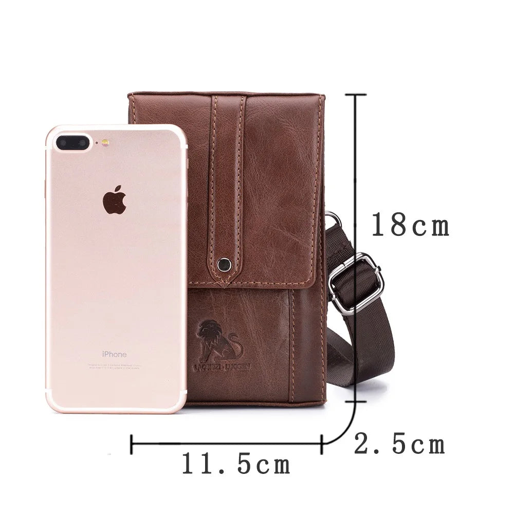 Vintage Leather Waist Pack Fanny Pack Belt Bag Phone Pouch