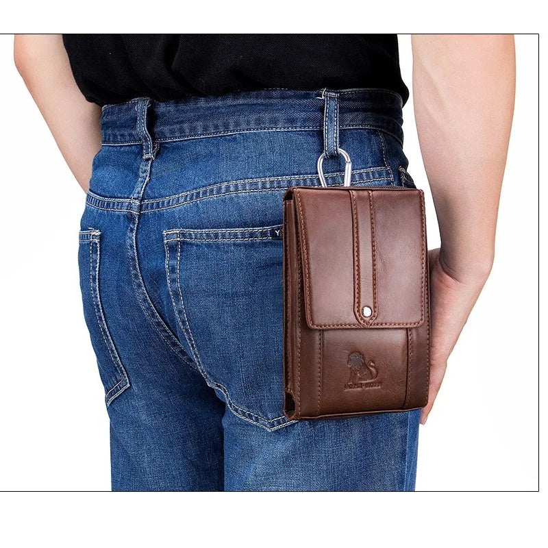 Vintage Leather Waist Pack Fanny Pack Belt Bag Phone Pouch