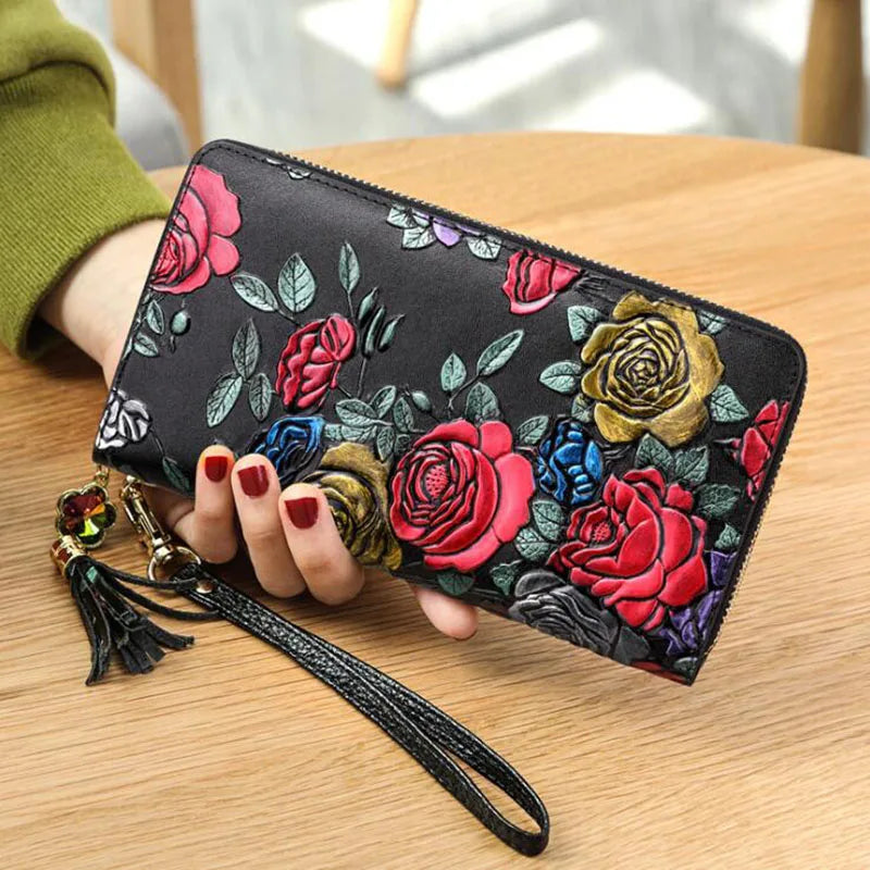 3D Rose Flower Clutch Wallet for Women