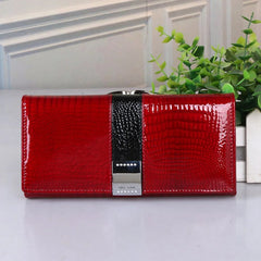 Women's Long Leather Wallet Clutch Money Bag