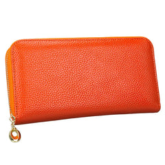 RFID Blocking Women's Leather Wallet Zipper Phone Purse