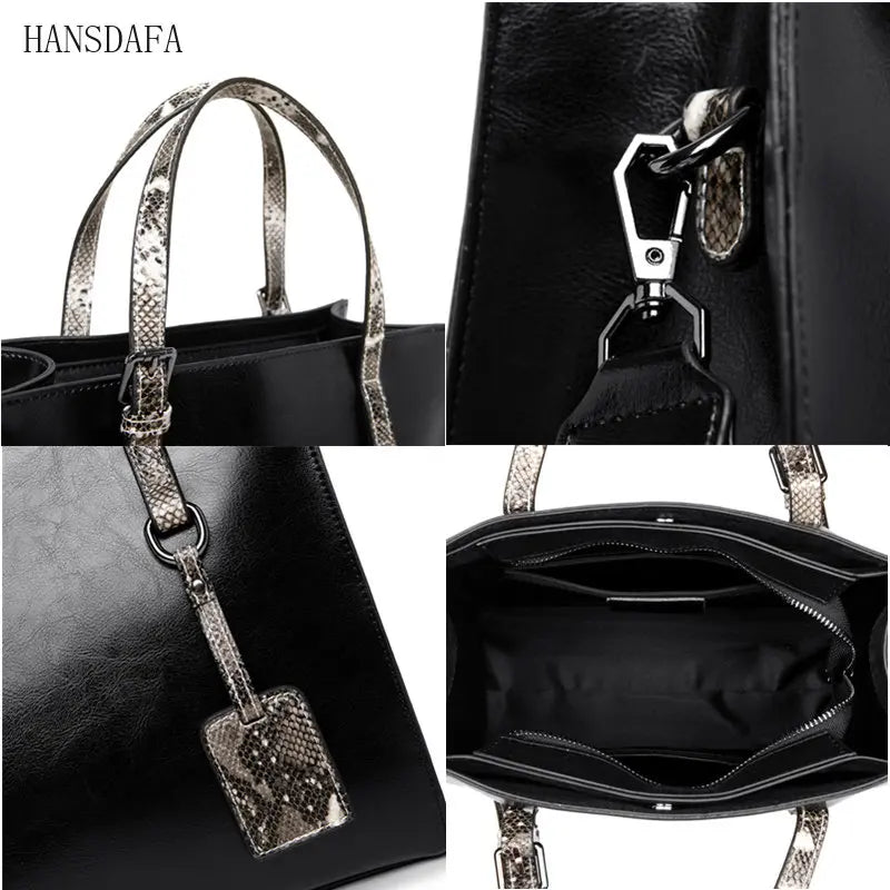 Vintage Leather Shoulder Crossbody Bag for Women Large Tote Handbags