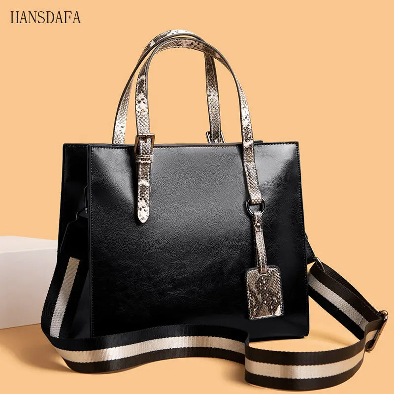 Vintage Leather Shoulder Crossbody Bag for Women Large Tote Handbags