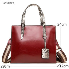 Vintage Leather Shoulder Crossbody Bag for Women Large Tote Handbags