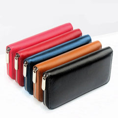 Large Capacity Leather Clutch Bag Men Women Zipper Wallet
