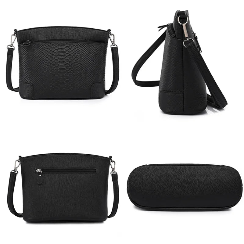 Leather Women's Bucket Bag Large Capacity Single Shoulder Messenger Handbag