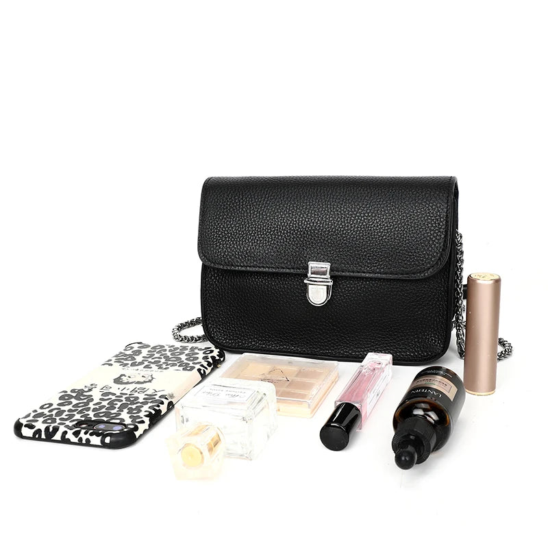 Leather Women's Shoulder Bag Crossbody Messenger Bag High Lock
