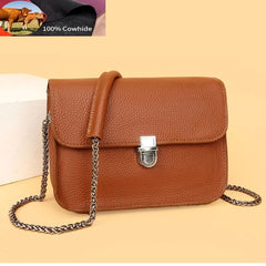 Leather Women's Shoulder Bag Crossbody Messenger Bag High Lock