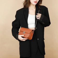 Leather Women's Shoulder Bag Crossbody Messenger Bag High Lock