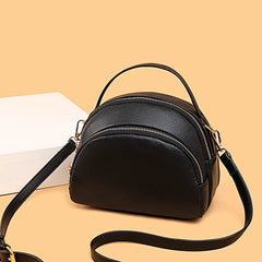 Leather Women's Shoulder Bag Three Layer Large Handbag