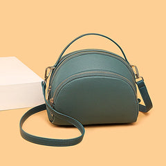 Leather Women's Shoulder Bag Three Layer Large Handbag