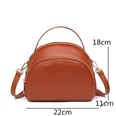Leather Women's Shoulder Bag Three Layer Large Handbag
